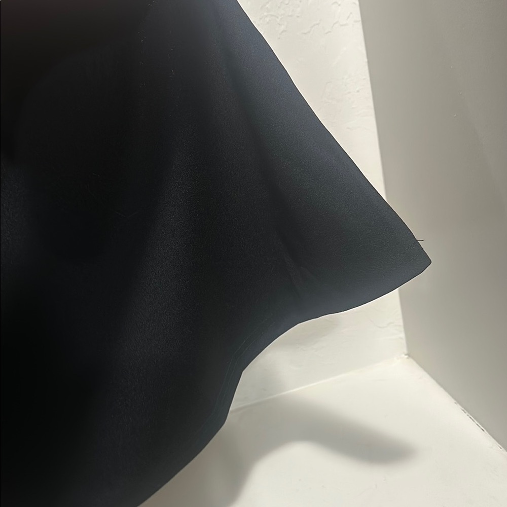 Black Ribbed Asymmetrical Sheath Dress - Picture 3 of 6